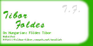 tibor foldes business card